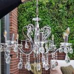 Kroonluchter zilver kristal met 8 armen, Ophalen, Zo goed als nieuw
