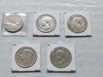 5 stuks van 5 pesetas Spanje 1870 - 1889 zilver, Postzegels en Munten, Munten | Europa | Niet-Euromunten, Zilver, Ophalen of Verzenden
