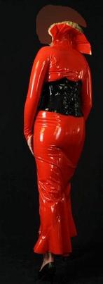 Latex rode jurk, Verzenden, Zo goed als nieuw, Bovenkleding