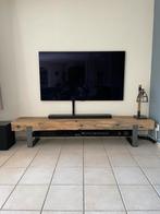 Tv meubel robuust oud eiken met een stalen schap onderstel., Huis en Inrichting, Ophalen, Rustiek, landelijk, Zo goed als nieuw