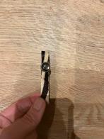 Zebra armband leer met steen, Ophalen of Verzenden, Zo goed als nieuw, Zwart, Overige materialen