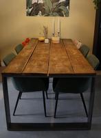 Natuurlijke eikenhouten eettafel - 6 personen - 200x100x75, Huis en Inrichting, Tafels | Eettafels, 200 cm of meer, Rechthoekig