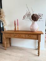 Vintage grenen houten sidetable, Ophalen, 100 tot 150 cm, Zo goed als nieuw, Grenenhout