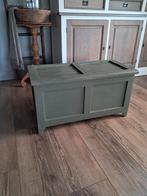 Groene klep kist. Hout.  Deken kist., Ophalen, Minder dan 50 cm, Gebruikt, 50 tot 100 cm