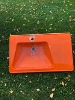 Oranje Wastafel retro vintage jaren 60 / 70, Doe-het-zelf en Verbouw, Sanitair, Ophalen, Gebruikt, Wastafel