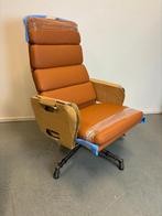 1x Vitra EA 222 Loungechair Cognac Leer - Chroom, Huis en Inrichting, Fauteuils, Nieuw, Metaal