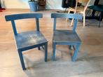 2 Vintage Kinderstoeltjes, Huis en Inrichting, Stoelen, Ophalen, Gebruikt, Twee, Blauw