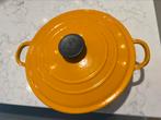 Le Creuset braadpan Tradition Marigold 24 cm, Gietijzer, Ophalen of Verzenden, Zo goed als nieuw, Keramische plaat
