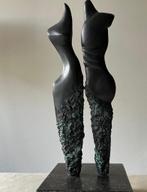 Bronzen beeld op sokkel - man/vrouw - eigen werk, Ophalen