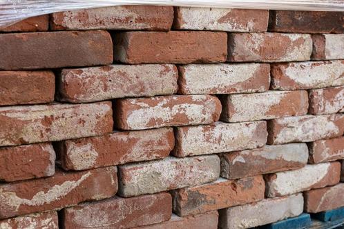 Oude bezande vormbak steen rood 18.5 x 5 13M2 uniek formaat, Doe-het-zelf en Verbouw, Metselstenen, Gebruikt, Bakstenen, Ophalen of Verzenden