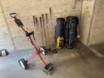 Tweewiel trolley (Turfmaster) met toebehoren, Sport en Fitness, Golf, Ophalen, Zo goed als nieuw, Club, Overige merken
