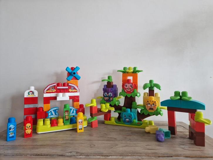 Mega Bloks sets: Boerderij, Jungle, Pinguin, Bouwset, Kinderen en Baby's, Speelgoed | Bouwstenen, Zo goed als nieuw, Megabloks