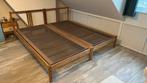 2 losse 1 persoonsbedden 90-200 hout ikea met auping spiraal, Huis en Inrichting, Ophalen, 90 cm, Eenpersoons, Bruin