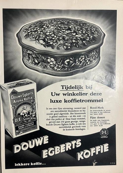 3 advertenties Douwe Egberts koffie thee blik 1959 1960, Verzamelen, Merken en Reclamevoorwerpen, Gebruikt, Ophalen of Verzenden