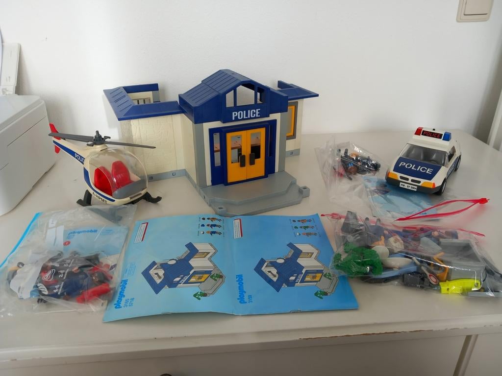 Playmobil Politie Set 3165 + 3908 Compleet + 3904 Compleet, Ophalen of Verzenden, Gebruikt, Complete set