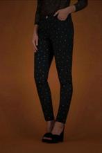 POM Amsterdam Zwarte Broek Multicolor Print Maat L, Kleding | Dames, Verzenden, Zwart, Zo goed als nieuw, Maat 36 (S)