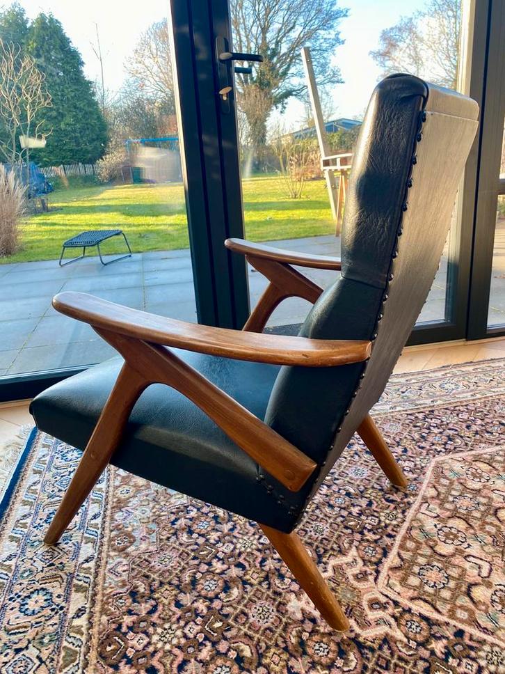 Vintage Deens design fauteuil, Webe? Midcentury, Huis en Inrichting, Fauteuils, Zo goed als nieuw, Hout, 50 tot 75 cm, 75 tot 100 cm