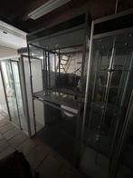 Vitrinekasten met etaliere, Gebruikt, Glas, 150 tot 200 cm, 25 tot 50 cm