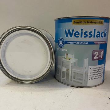 Weisslack Lak Verf Wit 2 in 1 Glanzend Waterbasis 2L beschikbaar voor biedingen