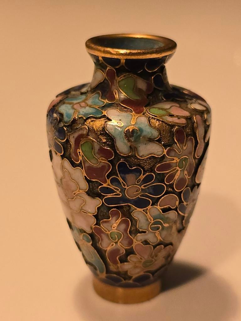 Zeer zeldzaam antiek miniatuur Chinese cloisonné vaas €49, Antiek en Kunst, Antiek | Vazen, Ophalen of Verzenden