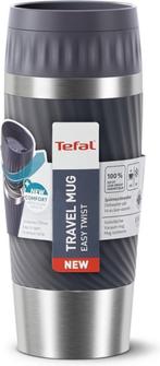 Tefal Travel Mug Easy Twist Thermosfles - Antraciet - 0,36 l, Nieuw, Ophalen of Verzenden