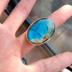 labradoriet ring maat 17,75, Nieuw, 17 tot 18, Dame, Zilver
