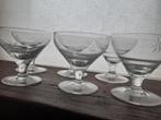 6x oud ingegraveerd glas, wijnglas, coupe, Overige typen, Gebruikt, Ophalen of Verzenden