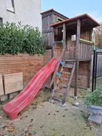 houten speelhuisje, jaren 2021, Kinderen en Baby's, Speelgoed | Buiten | Speeltoestellen, Ophalen, Gebruikt, Glijbaan
