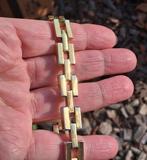 Vintage Goud verguld schakel armband.
18 karaat RGP, Ophalen of Verzenden, Gebruikt, Goud