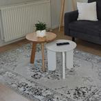 Bijzettafels wit en hout Ø 40 cm, Huis en Inrichting, Ophalen, Minder dan 45 cm, Minder dan 55 cm, Gebruikt