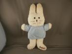 bambico konijn wit velours knisper en blauw truitje katoen e, Kinderen en Baby's, Speelgoed | Knuffels en Pluche, Ophalen of Verzenden