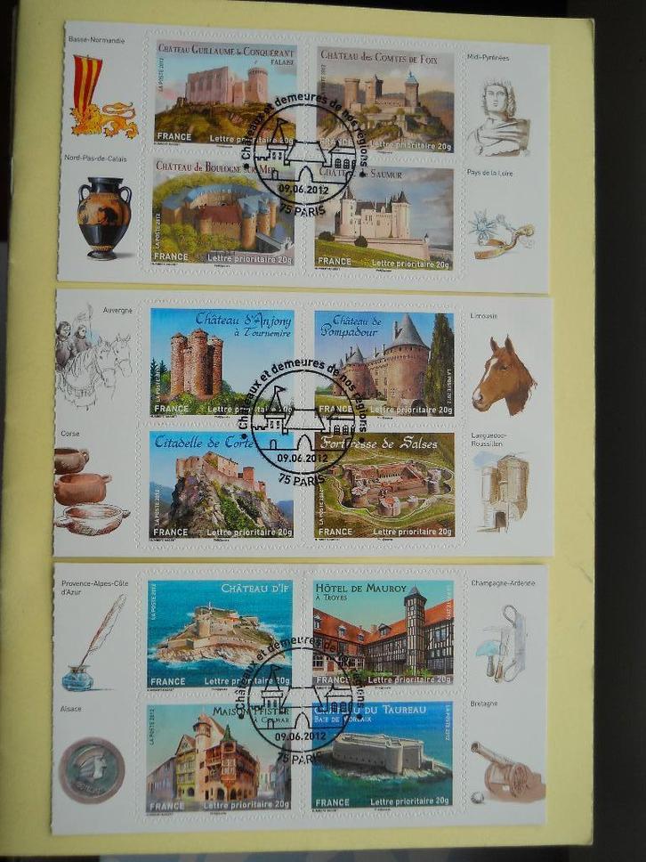 Frankrijk 2012 Chateau historiques Yv.Autoadh. 714-725 gest., Postzegels en Munten, Postzegels | Europa | Frankrijk, Gestempeld