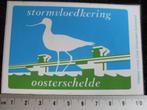 sticker stormvloedkering oosterschelde vintage, Verzenden, Zo goed als nieuw, Dier en Natuur