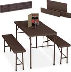 biertafel set 3-delig - kunststof - metaal - bierbanken, 4 zitplaatsen, Kunststof, Duitsland, Nieuw
