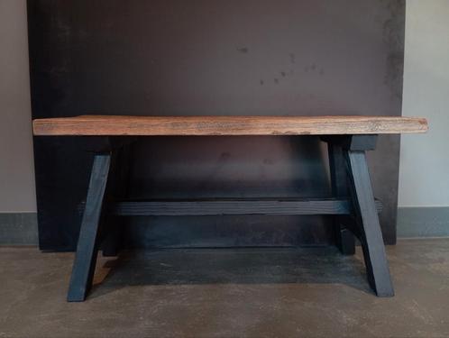 Sidetable/houten bankje handgemaakt, Huis en Inrichting, Tafels | Sidetables, Nieuw, 25 tot 50 cm, 50 tot 100 cm, Rechthoekig