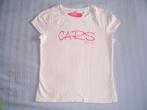 Leuk wit shirt merk Cars maat 122-128, Kinderen en Baby's, Kinderkleding | Maat 122, Meisje, Ophalen of Verzenden, Zo goed als nieuw