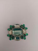 Broche met groene strass steentjes, Overige materialen, 4 tot 7 cm, Verzenden, Zo goed als nieuw