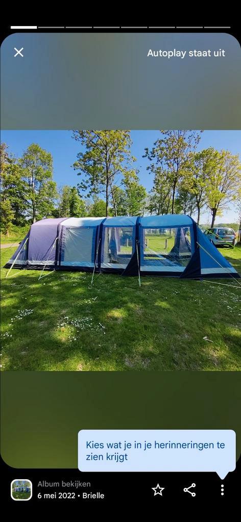 Kampa Hayling 6 Air Tunneltent - 6 Persoons + Uitbreiding, Caravans en Kamperen, Tenten, tot en met 6, Zo goed als nieuw, Ophalen