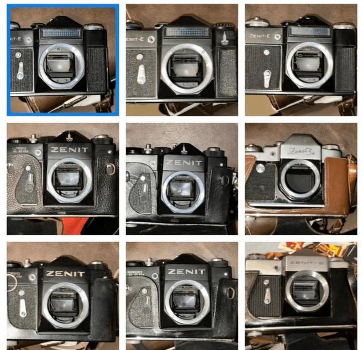 Zenit cameras diverse types sovjet russian werkend 25 euro, Audio, Tv en Foto, Fotocamera's Analoog, Gebruikt, Spiegelreflex, Overige Merken