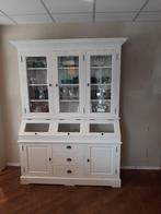 Landelijke wit houten apothekerskast, Huis en Inrichting, Kasten | Buffetkasten, Ophalen, Gebruikt, Glas, Met deur(en)