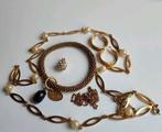 Lot vintage sieraden en 10/100 goud set., Ophalen of Verzenden