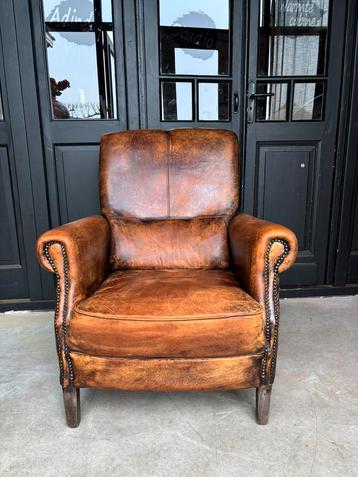 Vintage Schapenleren Fauteuil  beschikbaar voor biedingen