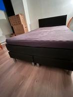 Bed 120x200 met matras en topper, Ophalen, Eenpersoons, Zwart, Zo goed als nieuw