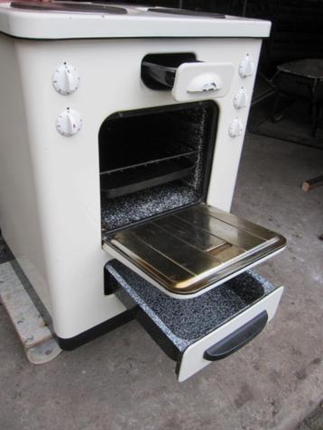 Retro emaille fornuis met oven, 3 pits, electrisch Therma