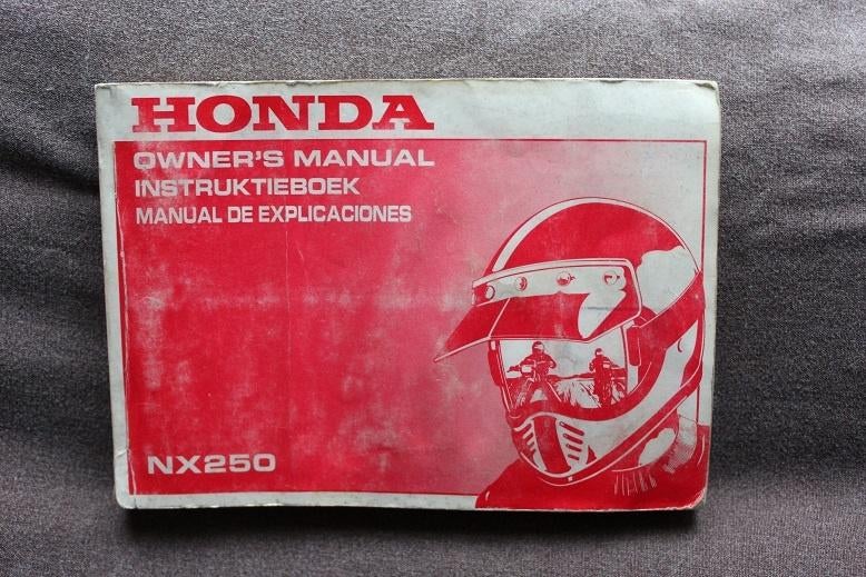 Honda NX250 1989 motorfiets instructie boekje  NX 250, Motoren, Ophalen of Verzenden, Honda
