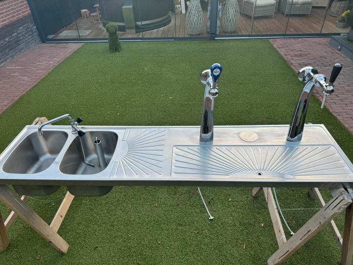 Lekblad met spoelbak,biertap, thuistap, mancave, bar, Hobby en Vrije tijd, Feestartikelen, Zo goed als nieuw, Overige, Ophalen