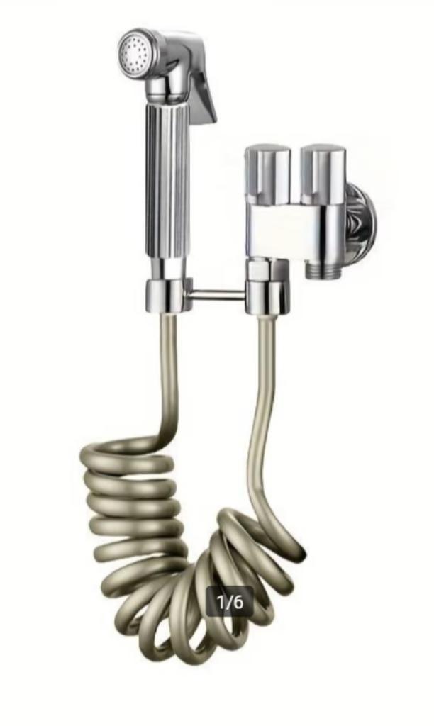 Bidetset met handdouche en doucheslang RVS met bevestiging, Doe-het-zelf en Verbouw, Sanitair, Nieuw, Toilet, Rvs, Ophalen of Verzenden