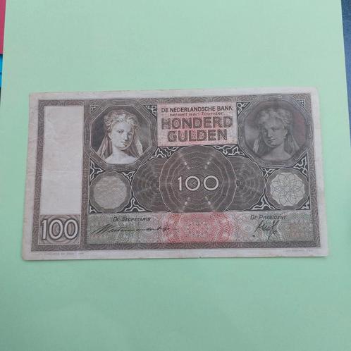 100 gulden biljet Luitspelende Vrouw 1940 in ZFR+, Postzegels en Munten, Bankbiljetten | Nederland, Los biljet, 100 gulden, Ophalen of Verzenden