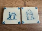 Delfts Blauwe Tegels Kinderspelen 10x10cm, Antiek en Kunst, Ophalen of Verzenden