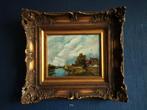 Antiek Schilderij met Sierlijke Lijst - Gesigneerd, Ophalen of Verzenden